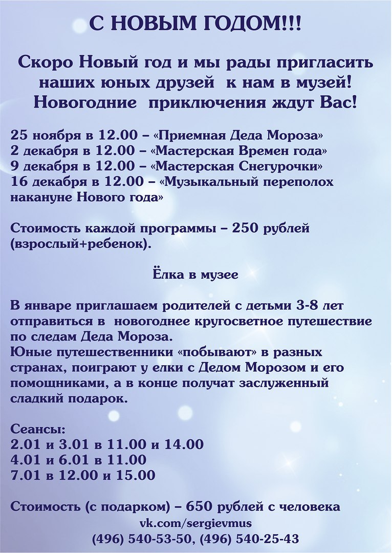 Новогодние Мероприятия В Музее
